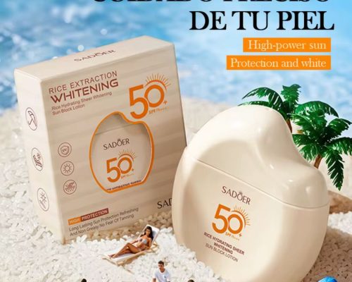 Rice Extraction Sunscreen SPF 50. Long lasting and Waterproof